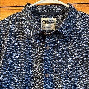 Mountain Khakis Men's Navy Patterned Shirt, Size large